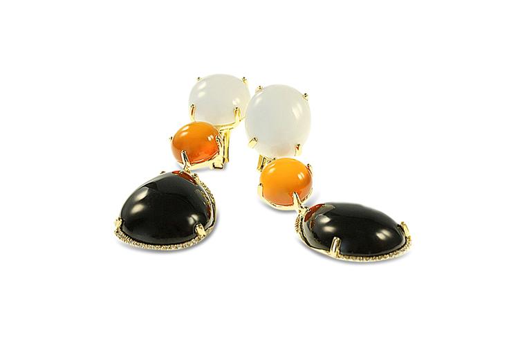 AGATE & BLACK ONYX EARRINGS