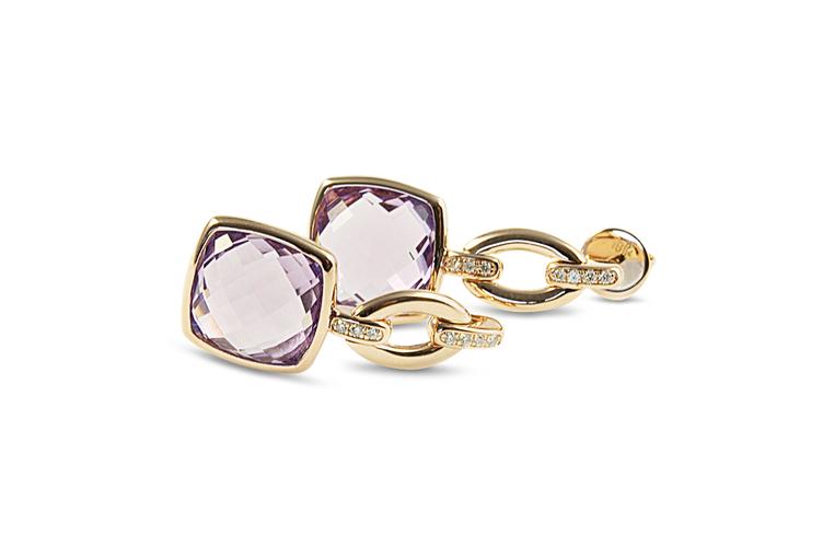 AMETHYST & DIAMOND EARRINGS