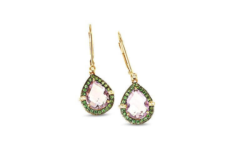 AMETHYST & GREEN GARNET EARRINGS