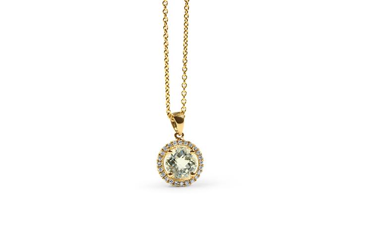 AQUAMARINE & DIAMOND PENDANT