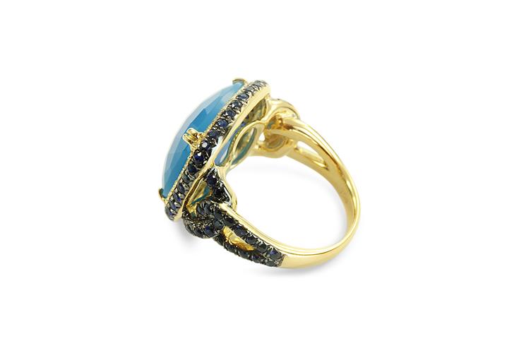 BLUE AGATE RING - 0