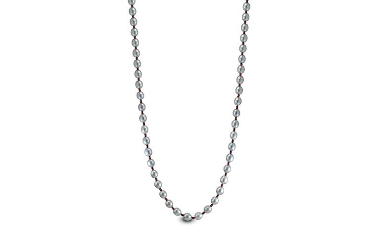 PEARL, & RED JADE NECKLACE