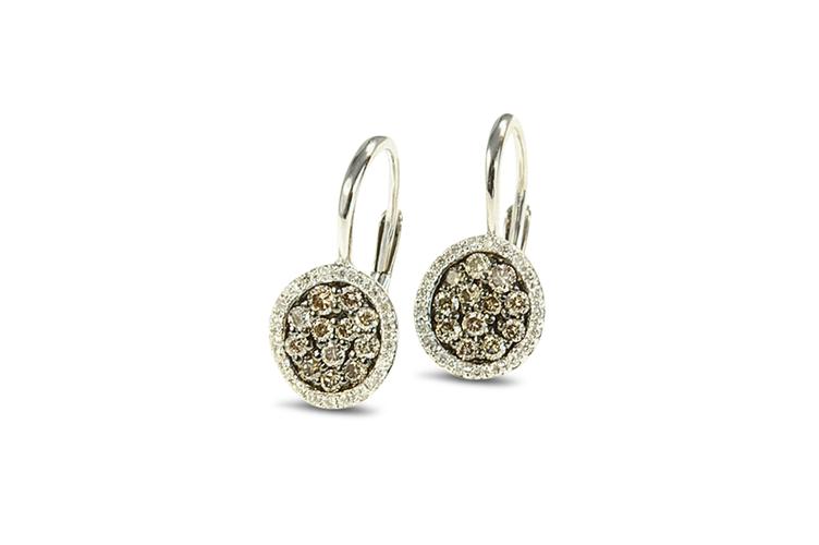 CHAMPAGNE & WHITE DIAMOND EARRINGS