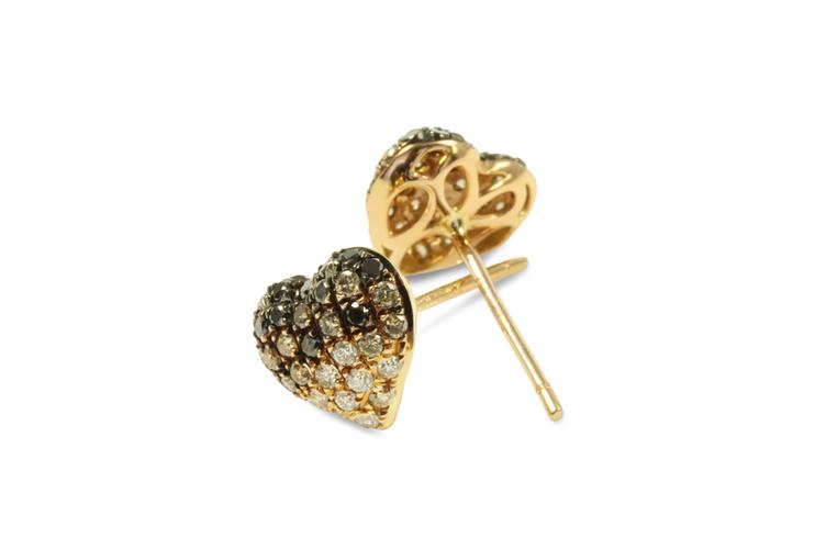 DIAMOND HEART STUD EARRINGS - 0