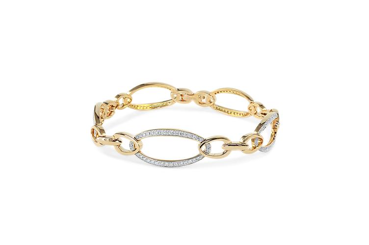 DIAMOND OVAL LINKED BRACELET