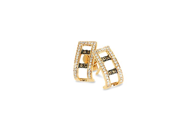 DIAMOND SEMI-HOOPED EARRING