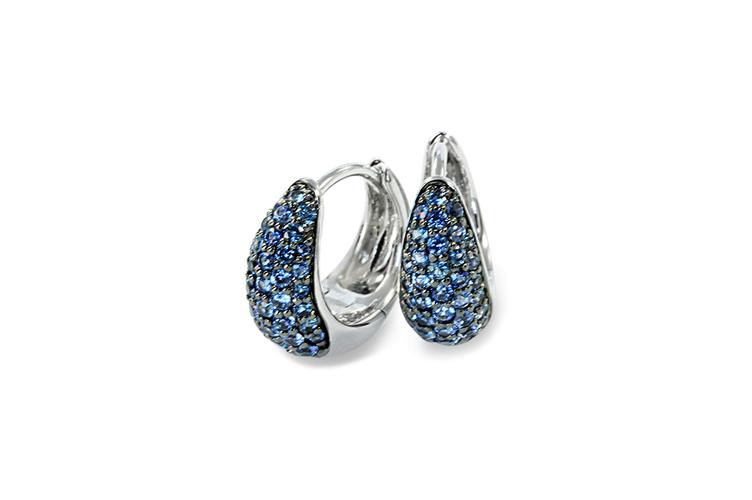 SAPPHIRE HUGGIE EARRINGS