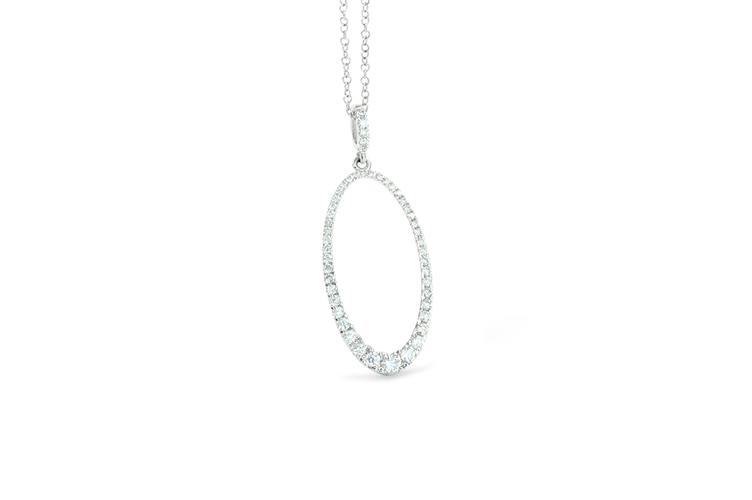 OVAL SHAPED DIAMOND PENDANT