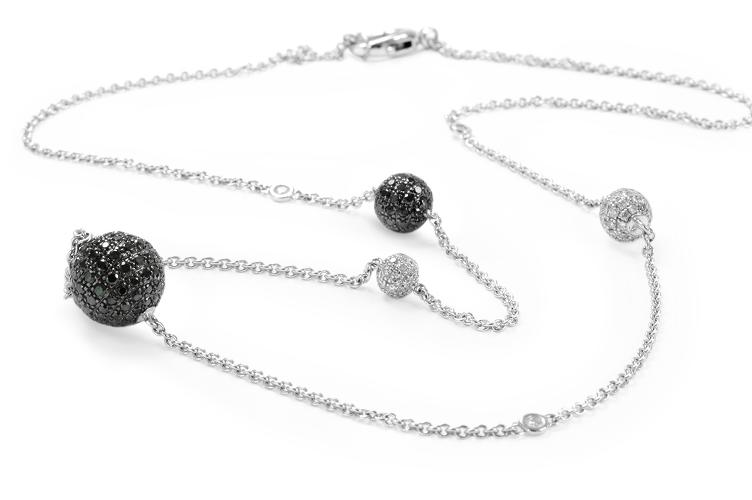 WHITE & BLACK DIAMOND NECKLACE - 1