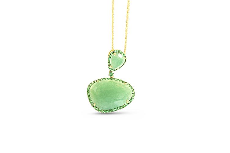 GREEN AVENTURINE & GREEN GARNET PENDANT