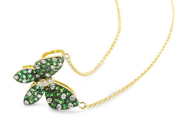 GREEN GARNET BUTTERFLY NECKLACE - 1