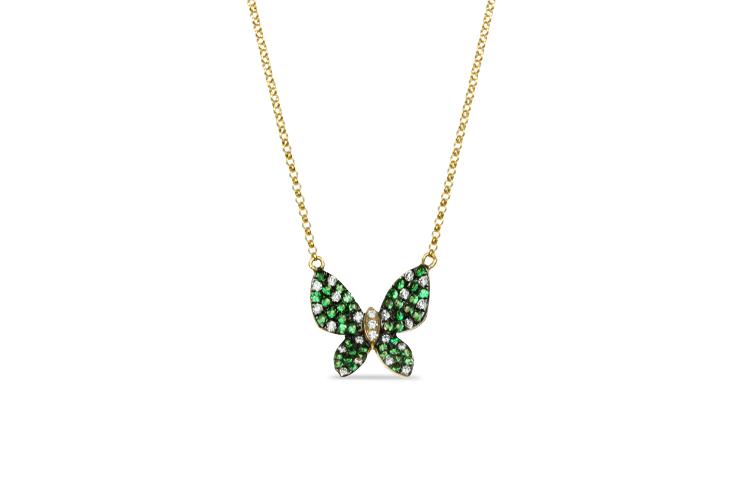 GREEN GARNET BUTTERFLY NECKLACE