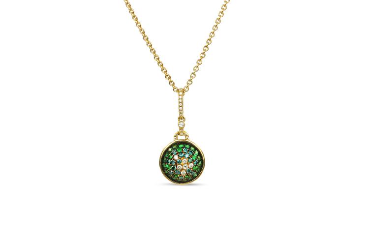 GREEN GARNET & DIAMOND PENDANT