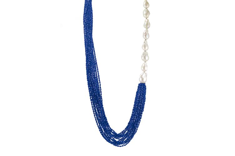 IOLITE & GREY PEARL NECKLACE