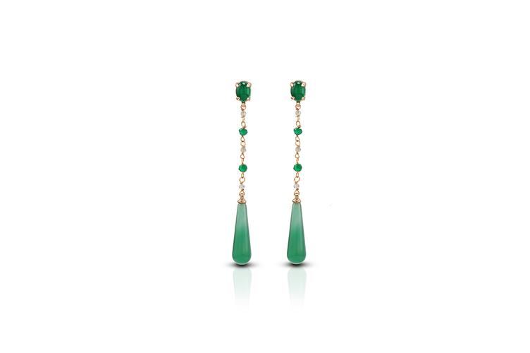 GREEN AGATE & LABRADORITE EARRINGS
