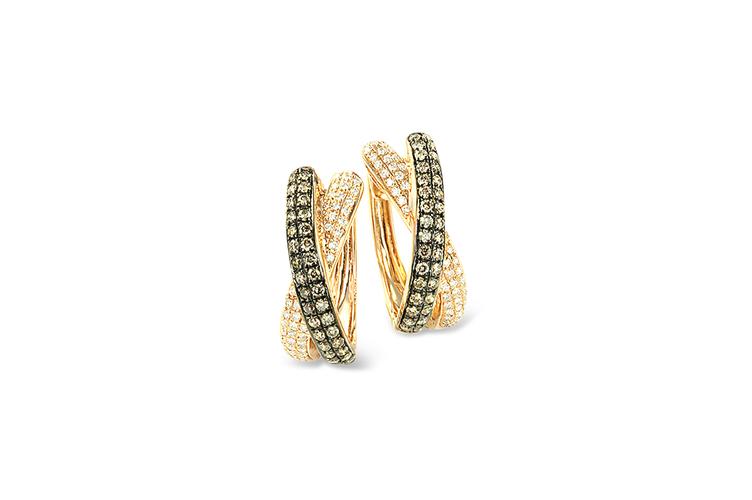 PAVÉ DIAMOND CRIS - CROSS HOOP EARRINGS