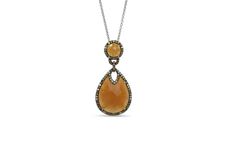 PEAR SHAPED PEACH AVENTURINE PENDANT