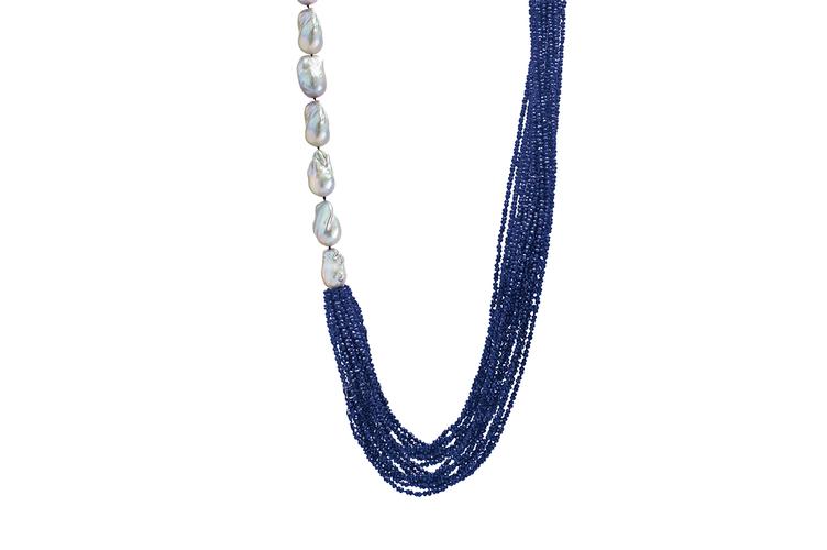 PEARL & LAPIS LAZULI NECKLACE