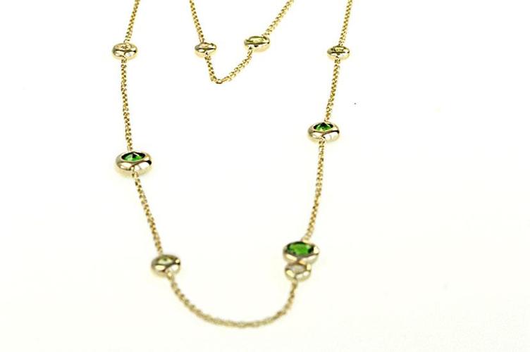 PERIDOT, TOPAZ & CHROME DIOPSIDE NECKLACE