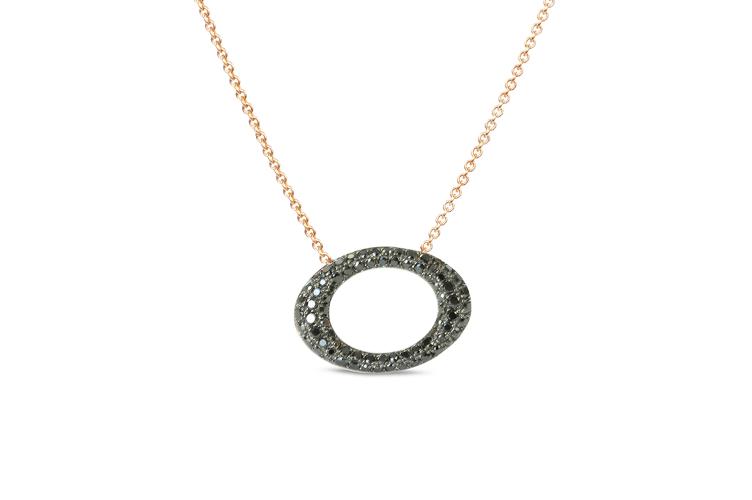 OVAL BLACK DIAMOND NECKLACE