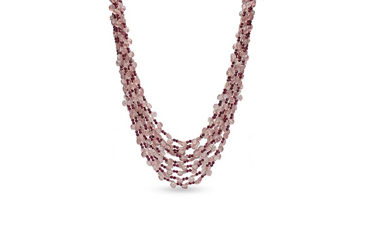 QUARTZ & RED JADE NECKLACE