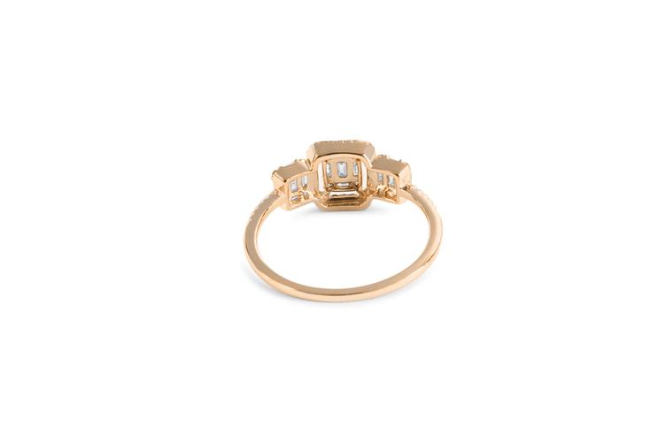 ROSE GOLD BAGUETTE DIAMOND RING - 1