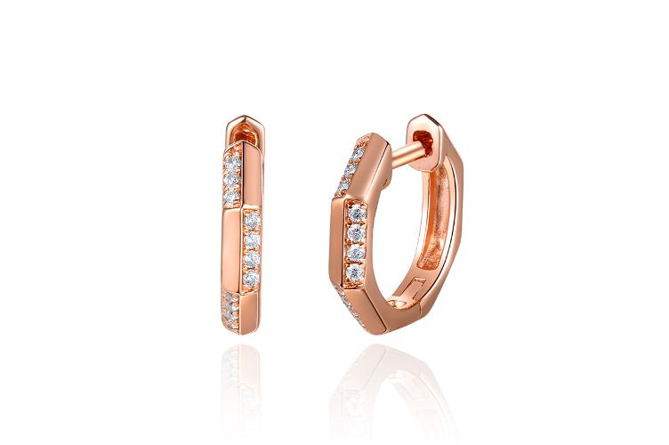 ROSE GOLD DIAMOND HUGGIE EARRINGS