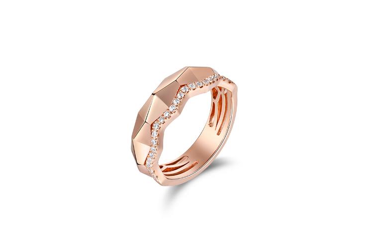 ROSE GOLD DIAMOND RING - 0