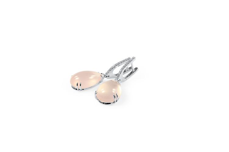 ROSE QUARTZ & DIAMOND EARRINGS