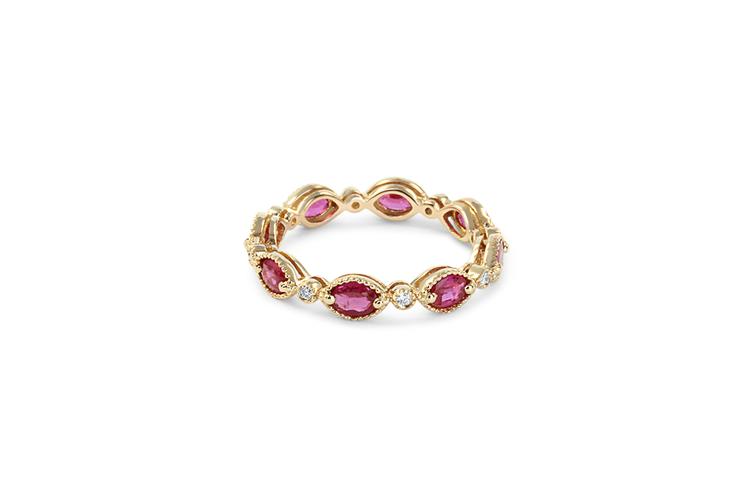 RUBY & DIAMOND STACKABLE RING