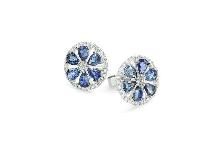 SAPPHIRE & DIAMOND STUD EARRINGS