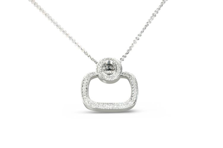 SQUARE SHAPED DIAMOND NECKLACE