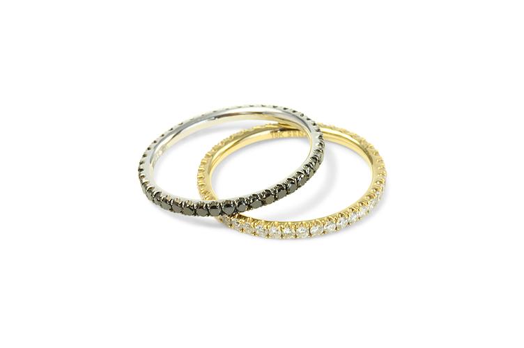 WHITE GOLD DIAMOND STACKABLE RING - 1
