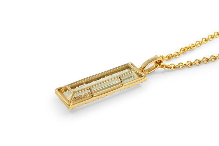 WHITE TOPAZ & DIAMOND PENDANT - 0